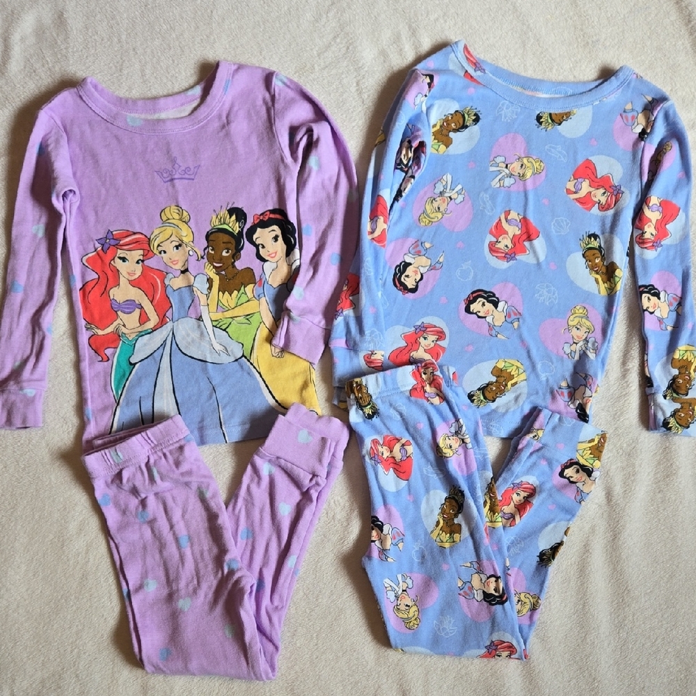 Disney Princess Pajama Sets in Purple and Blue 5T